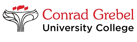 A logo for Conrad Grebel University College.
